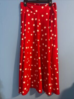 Polka Dot Red Maxi Skirt